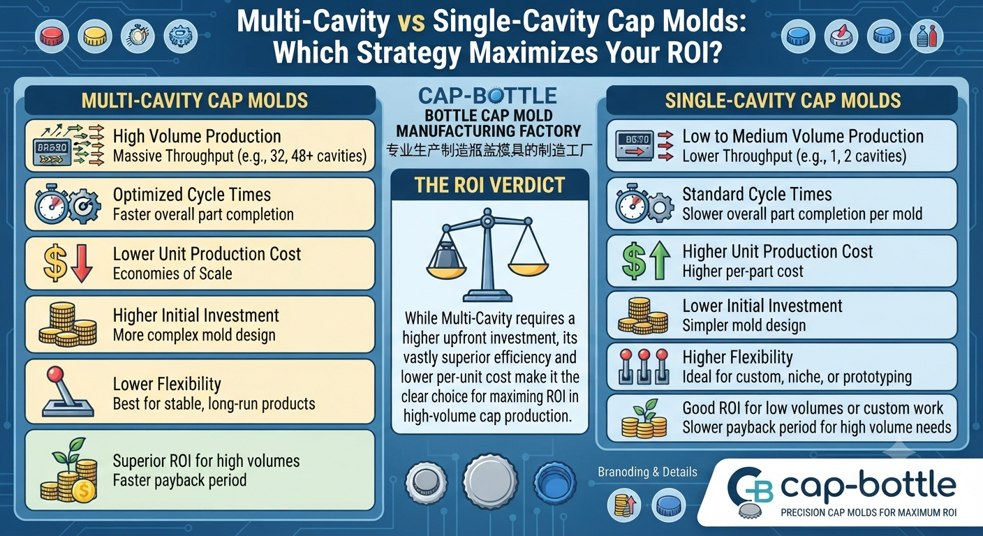 Multi-Cavity vs Single-Cavity Cap Molds: Which Strategy Maximizes Your ROI?