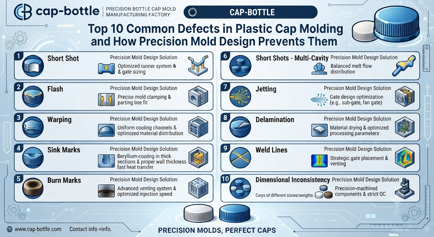 Top 10 Common Defects in Plastic Cap Molding and How Precision Mold Design Prevents Them