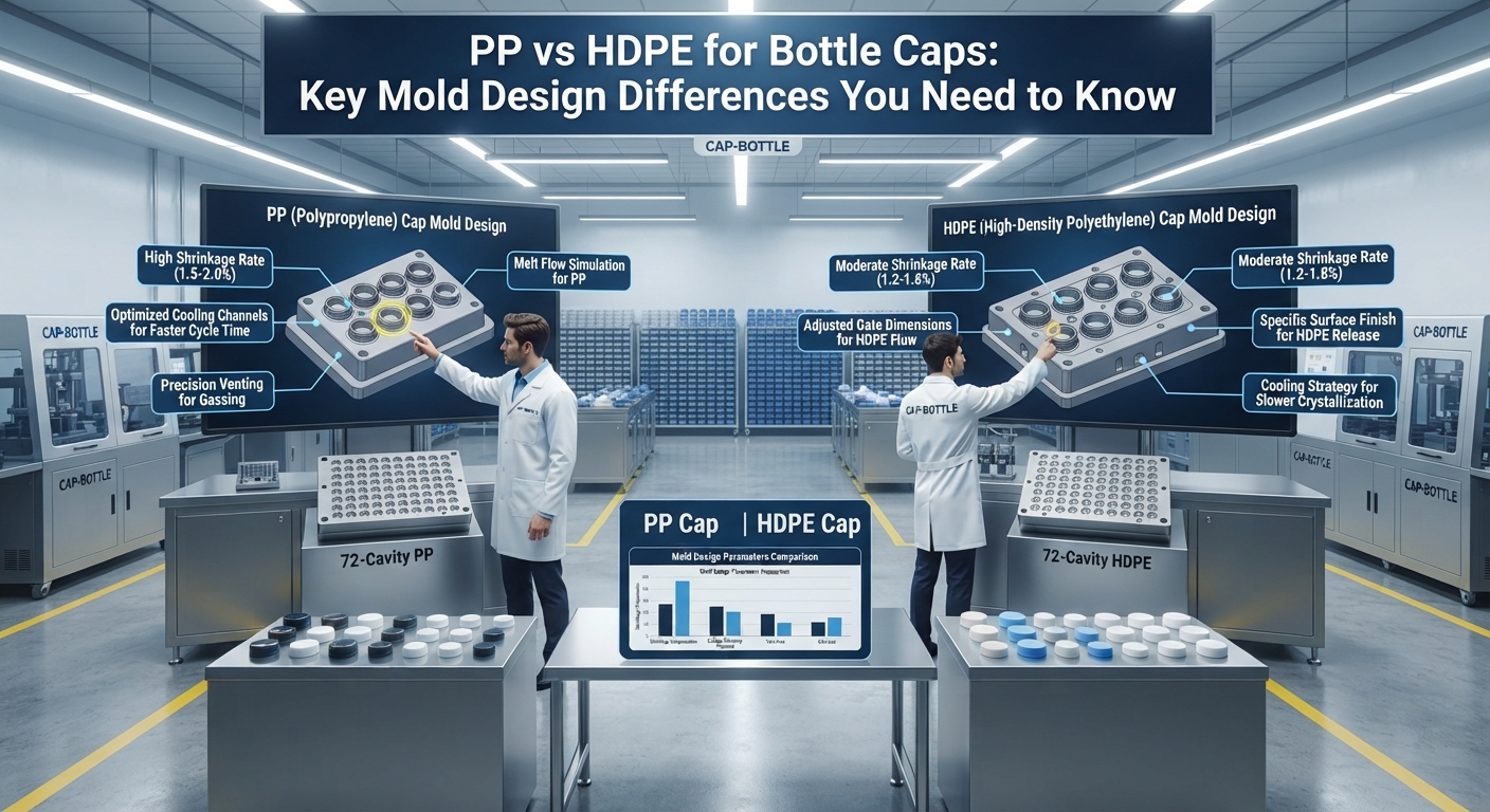 PP vs HDPE for Bottle Caps: Key Mold Design Differences You Need to Know
